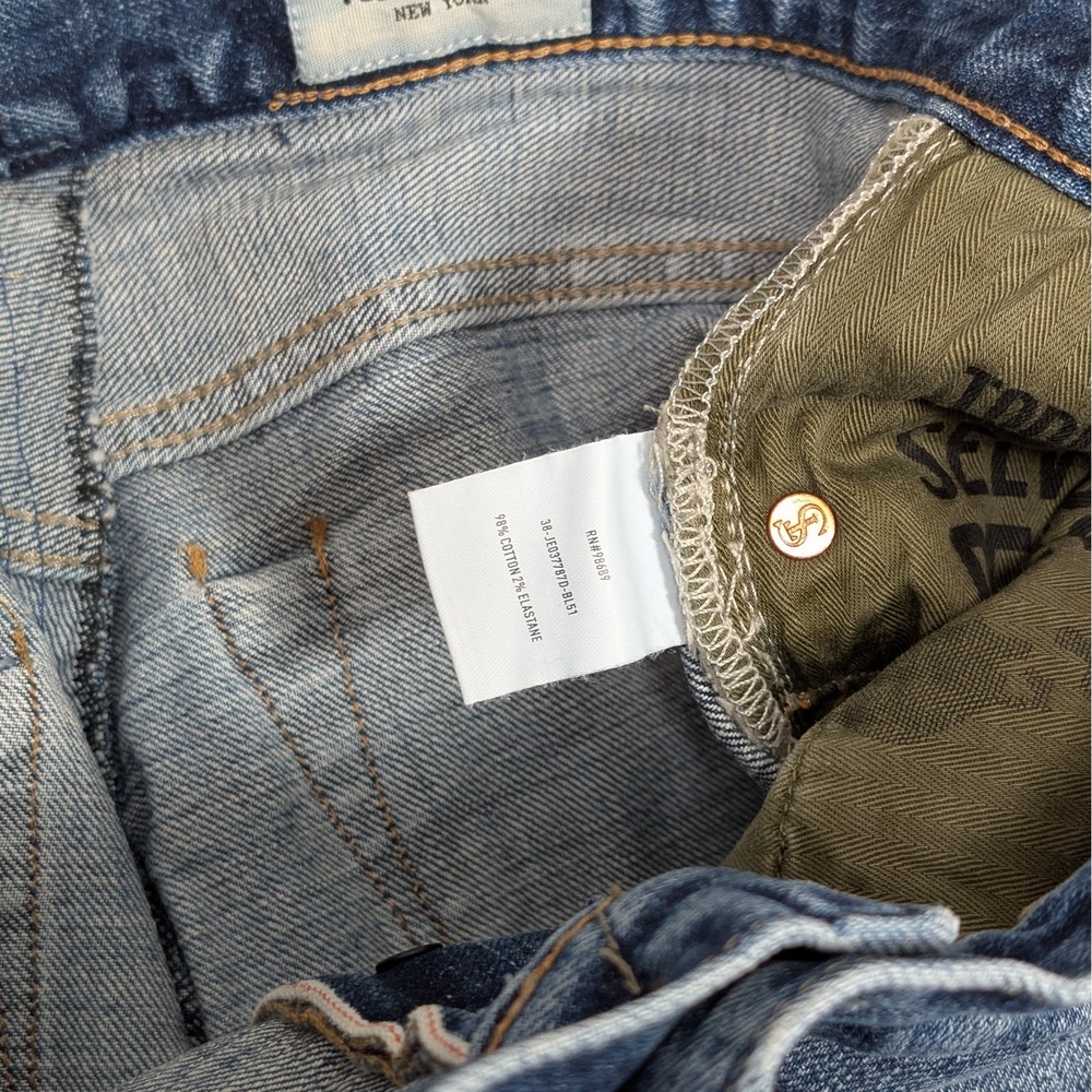 Todd Snyder NY Slim Fit Jeans Size 32x31 Japanese Selvedge Distressed Button Fly - Picture 4 of 14